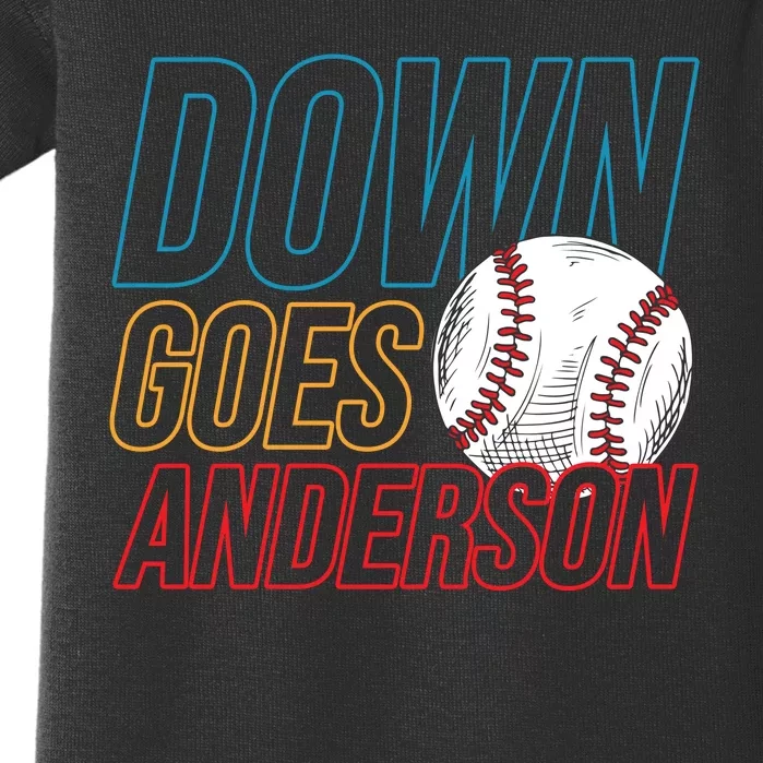 Down Goes Anderson Baseball Cleveland Chicago Fight Baby Bodysuit