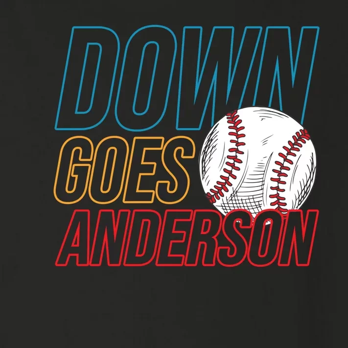 Down Goes Anderson Baseball Cleveland Chicago Fight Toddler Long Sleeve Shirt