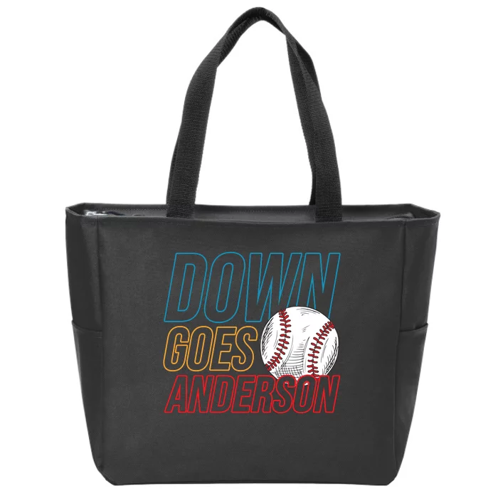 Down Goes Anderson Baseball Cleveland Chicago Fight Zip Tote Bag