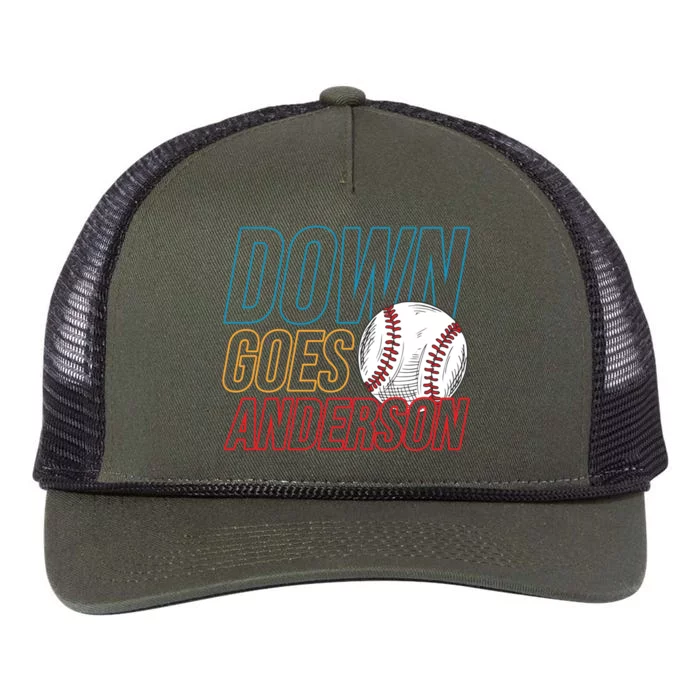 Down Goes Anderson Baseball Cleveland Chicago Fight Retro Rope Trucker Hat Cap