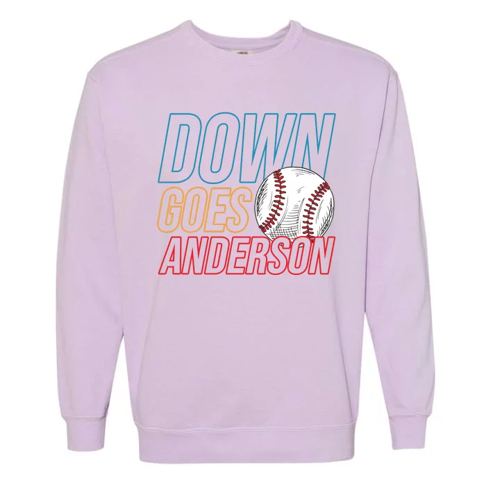 Down Goes Anderson Baseball Cleveland Chicago Fight Garment-Dyed Sweatshirt