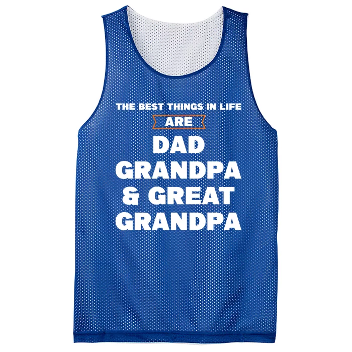 Dad Grandpa And Great Grandpa Great Grandpa Great Gift Mesh Reversible Basketball Jersey Tank