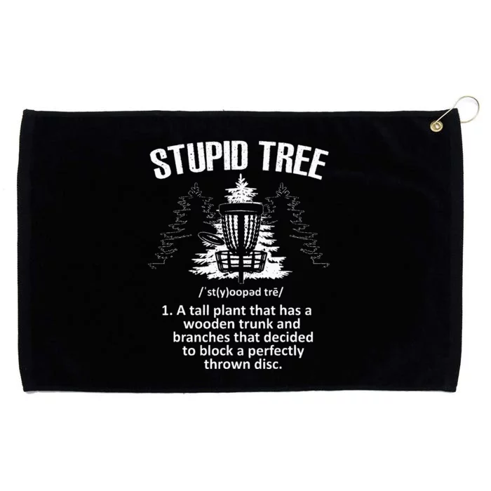 Disc Golf Art For  Stupid Tree Disc Golf Player Grommeted Golf Towel