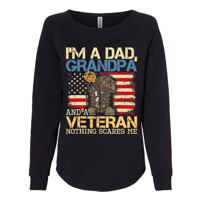 Dad Grandpa And A Veteran Granddad Papa Womens California Wash Sweatshirt