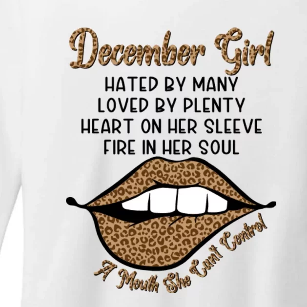 December Girl A Mouth She Cant Control Funny Birthday Womens CVC Long Sleeve Shirt