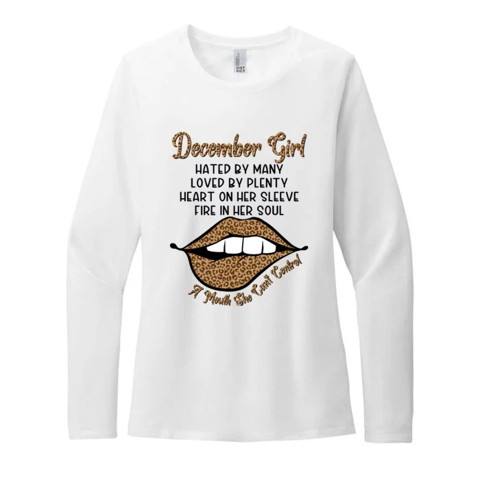 December Girl A Mouth She Cant Control Funny Birthday Womens CVC Long Sleeve Shirt