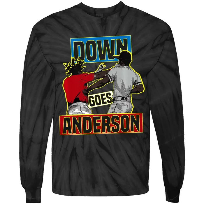 Down Goes Anderson Baseball Meme Tie-Dye Long Sleeve Shirt