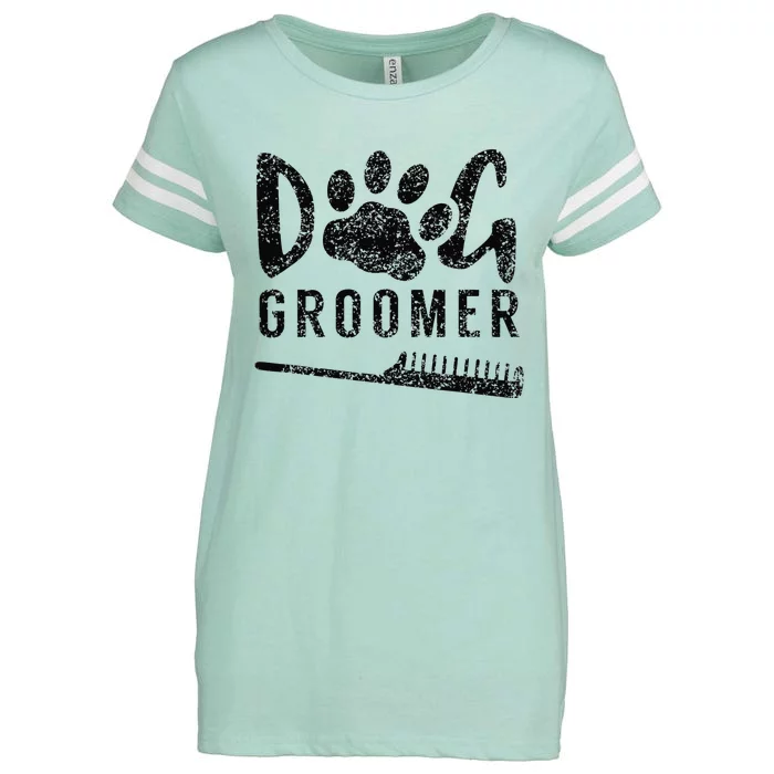 Dog Groomer Animal Salon Grooming Enza Ladies Jersey Football T-Shirt