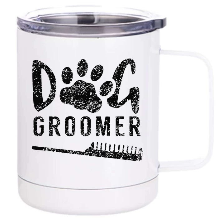 Dog Groomer Animal Salon Grooming Front & Back 12oz Stainless Steel Tumbler Cup