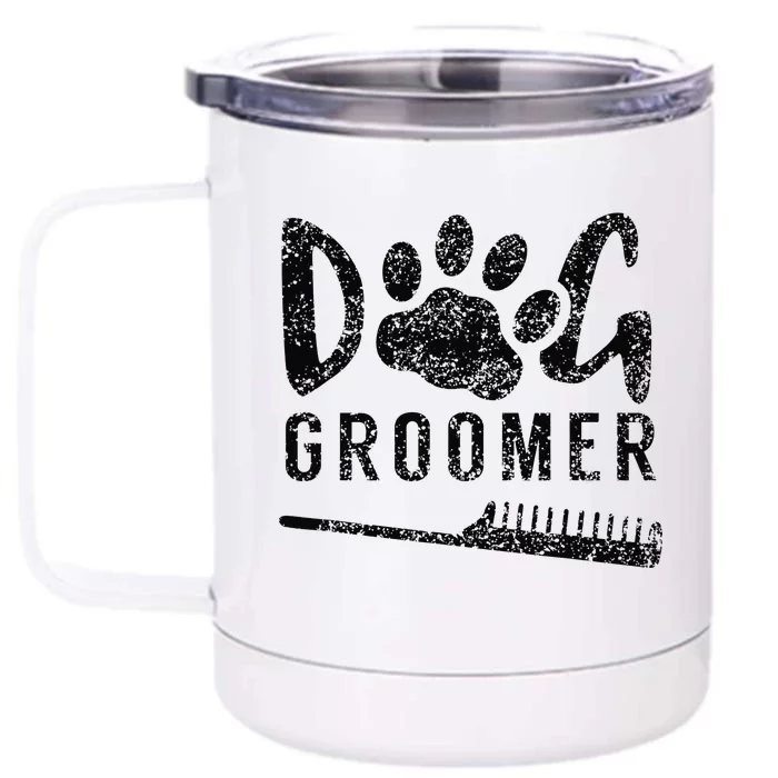 Dog Groomer Animal Salon Grooming Front & Back 12oz Stainless Steel Tumbler Cup