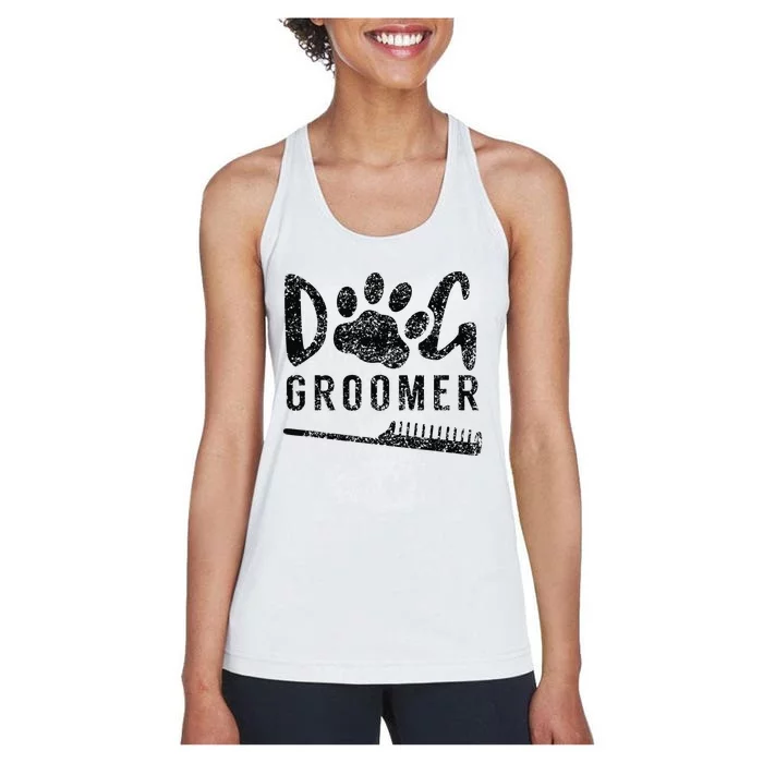 Dog Groomer Animal Salon Grooming Women's Racerback Tank