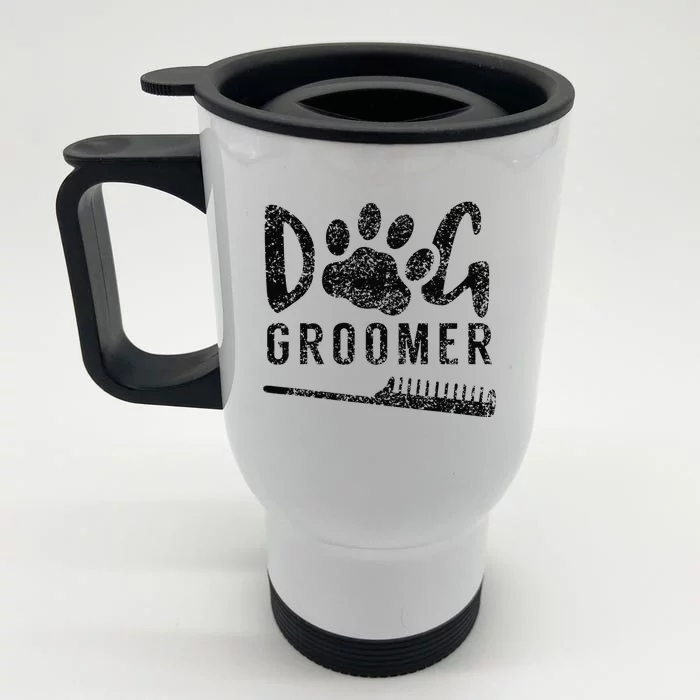 Dog Groomer Animal Salon Grooming Front & Back Stainless Steel Travel Mug