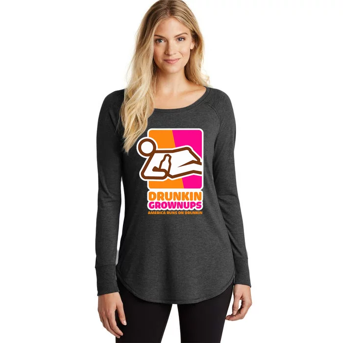 Drunkin Grownups Adult Party Sarcastic Drinking Women's Perfect Tri Tunic Long Sleeve Shirt