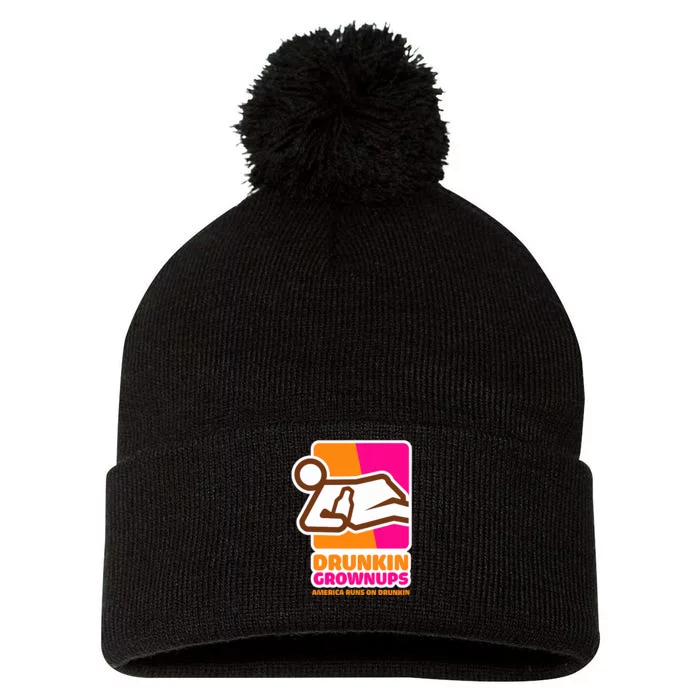 Drunkin Grownups Adult Party Sarcastic Drinking Pom Pom 12in Knit Beanie