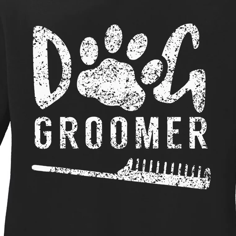 Dog Groomer Animal Salon Grooming Ladies Long Sleeve Shirt