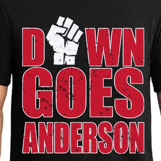 DOWN GOES ANDERSON FUNNY BASEBALL Pajama Set