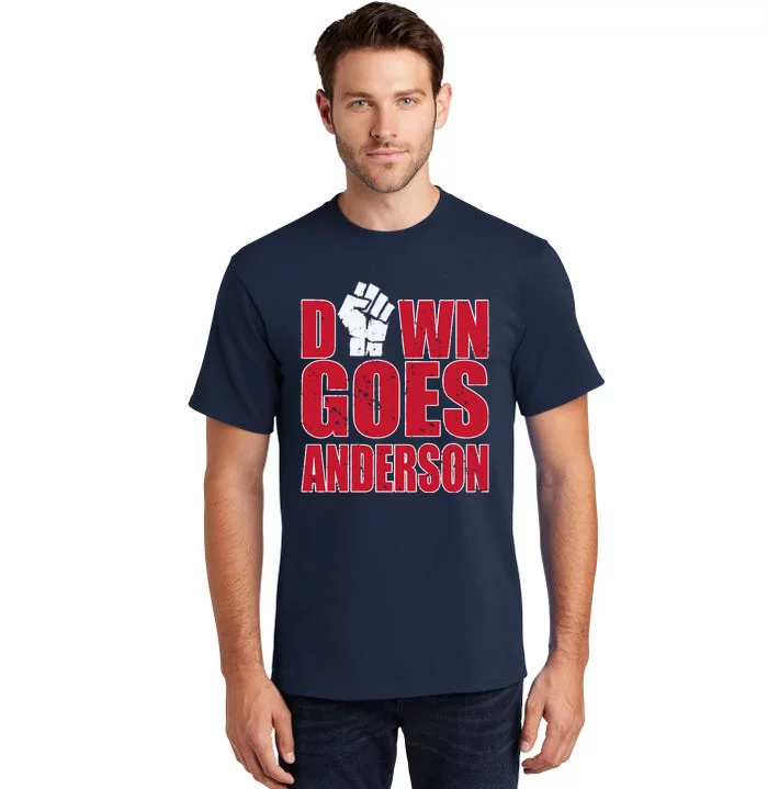 DOWN GOES ANDERSON FUNNY BASEBALL Tall T-Shirt