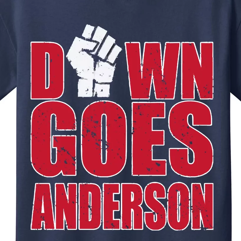 DOWN GOES ANDERSON FUNNY BASEBALL Kids T-Shirt