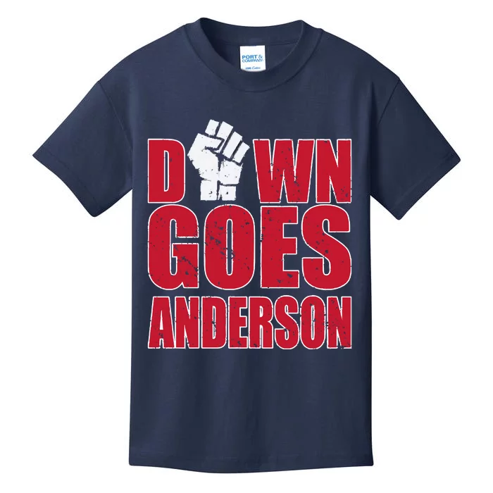 DOWN GOES ANDERSON FUNNY BASEBALL Kids T-Shirt