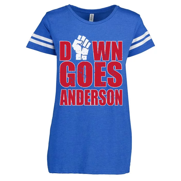 DOWN GOES ANDERSON FUNNY BASEBALL Enza Ladies Jersey Football T-Shirt