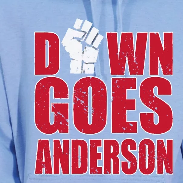 DOWN GOES ANDERSON FUNNY BASEBALL Unisex Surf Hoodie