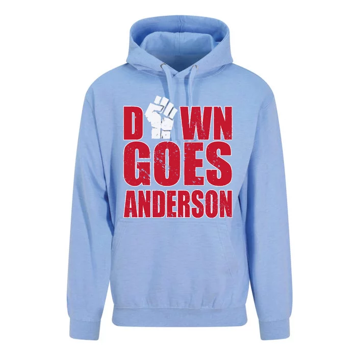 DOWN GOES ANDERSON FUNNY BASEBALL Unisex Surf Hoodie