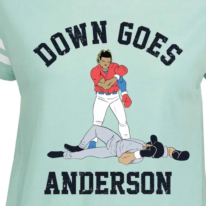 Down Goes Anderson Enza Ladies Jersey Football T-Shirt