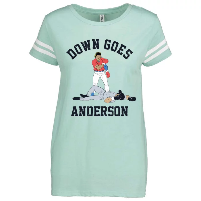 Down Goes Anderson Enza Ladies Jersey Football T-Shirt