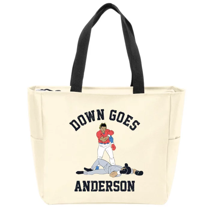 Down Goes Anderson Zip Tote Bag