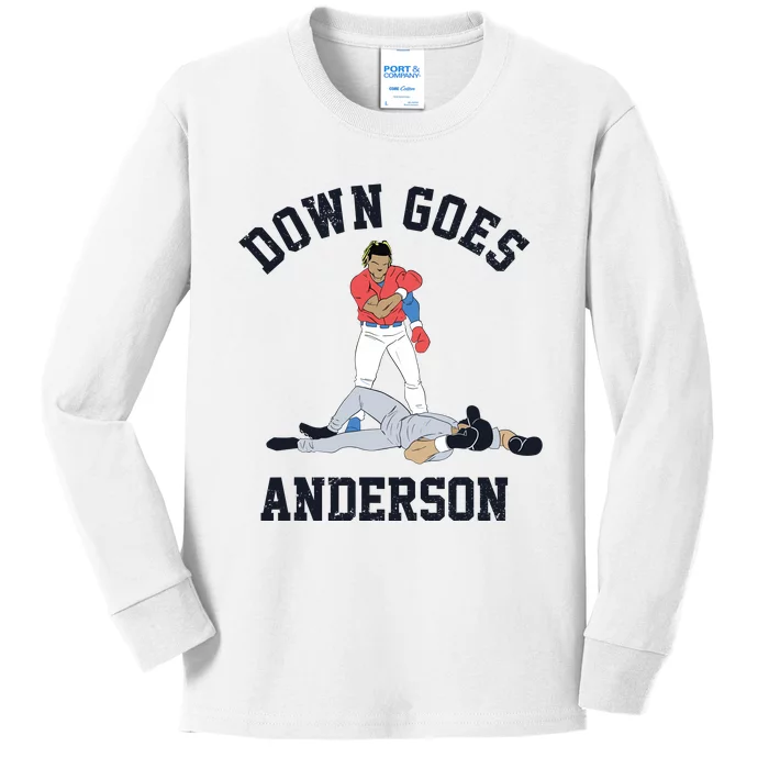 Down Goes Anderson Kids Long Sleeve Shirt