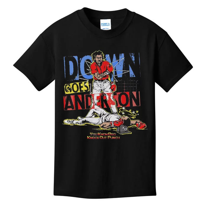 Down Goes Anderson Baseball Kids T-Shirt