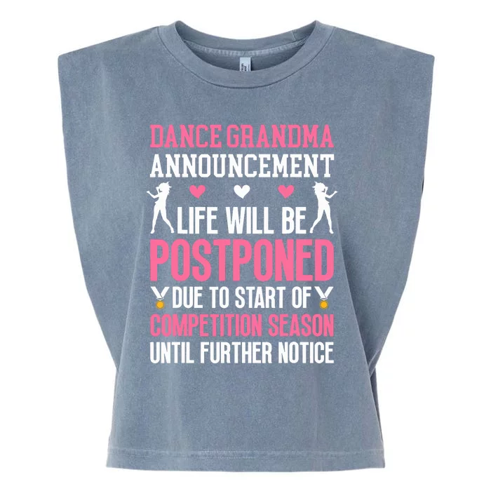 Dance Grandma Announcement Grandma Of A Dancer Grandmother Garment-Dyed Women's Muscle Tee