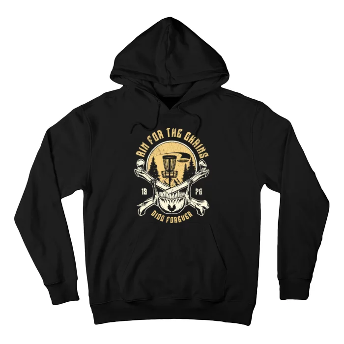 Disc Golf Aim For The Chains Skull Hoodie