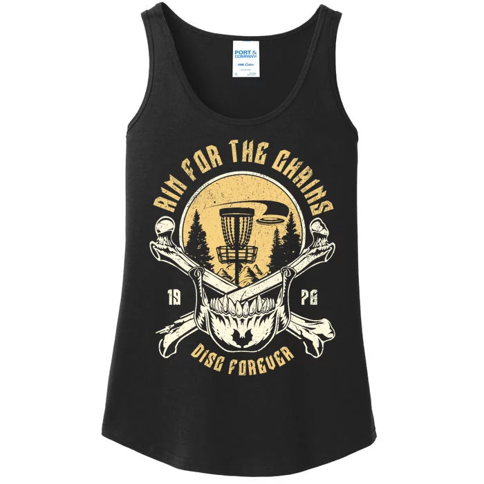 Disc Golf Aim For The Chains Skull Ladies Essential Tank