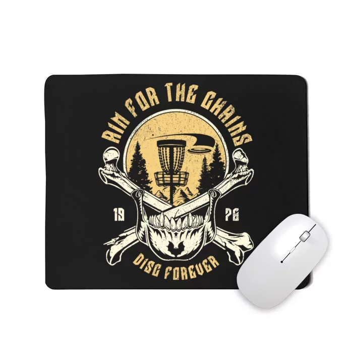 Disc Golf Aim For The Chains Skull Mousepad