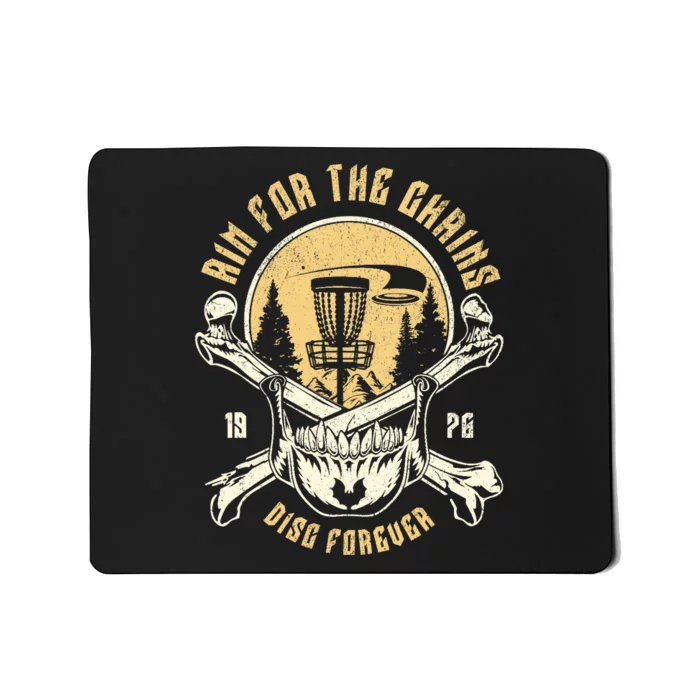 Disc Golf Aim For The Chains Skull Mousepad