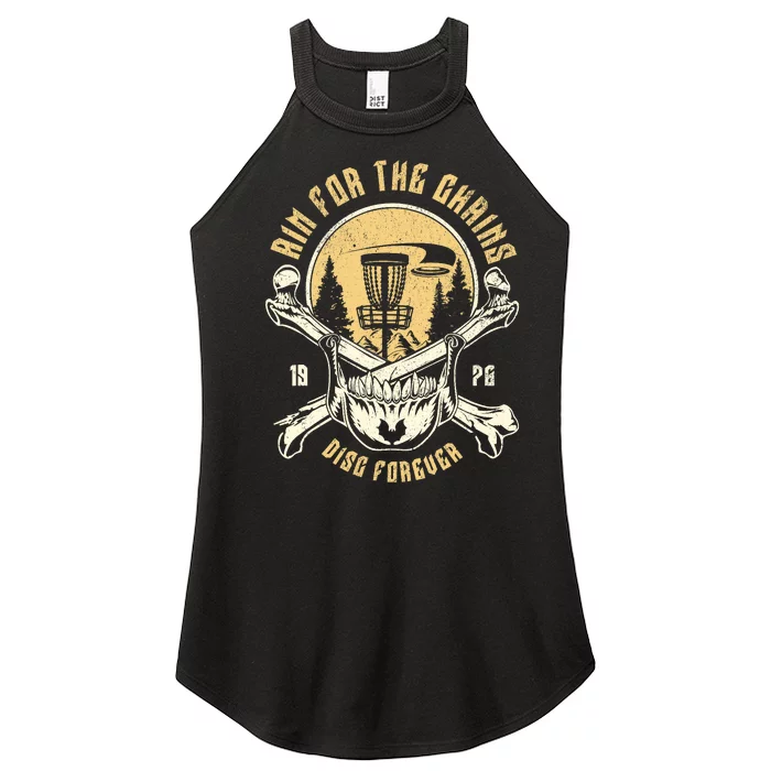 Disc Golf Aim For The Chains Skull Women’s Perfect Tri Rocker Tank