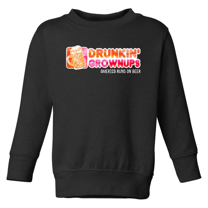 Drunken Grownups American Dad Run On Beer Funny Toddler Sweatshirt