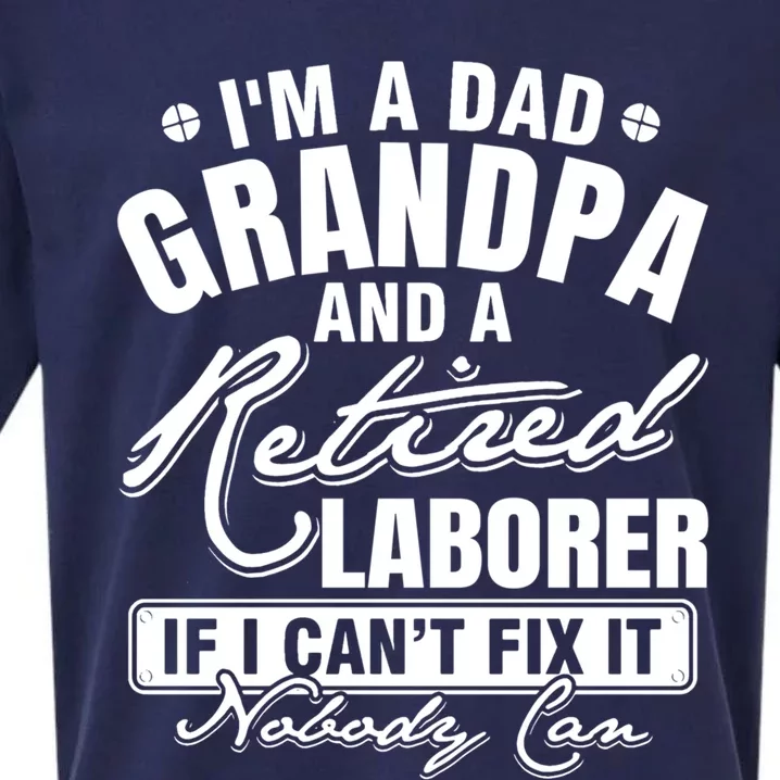 Dad Grandpa And A Retired Laborer Funny Xmas/Fathers Day Gift Sueded Cloud Jersey T-Shirt