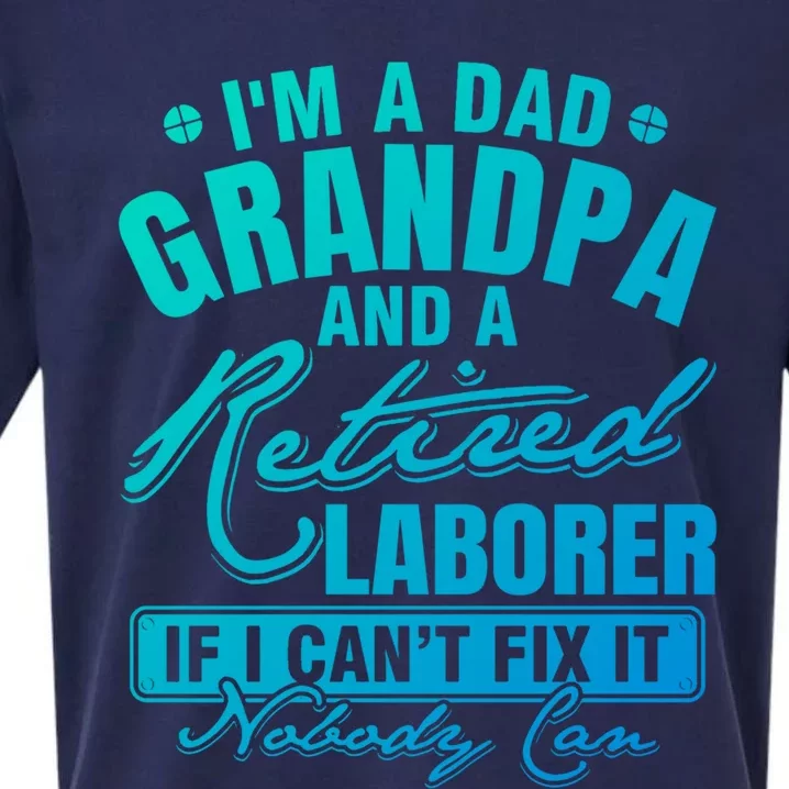 Dad Grandpa And A Retired Laborer Funny Xmas/Fathers Day Gift Sueded Cloud Jersey T-Shirt