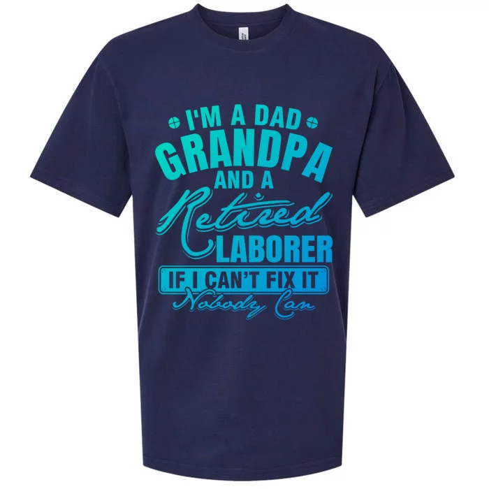 Dad Grandpa And A Retired Laborer Funny Xmas/Fathers Day Gift Sueded Cloud Jersey T-Shirt