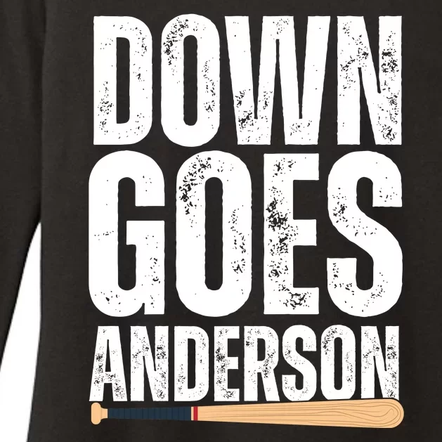 Down Goes Anderson Funny Baseball Womens CVC Long Sleeve Shirt