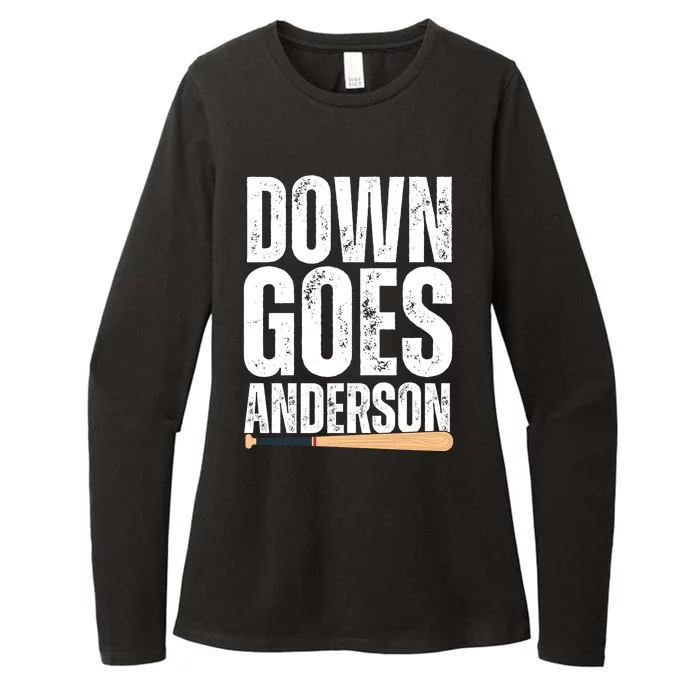 Down Goes Anderson Funny Baseball Womens CVC Long Sleeve Shirt