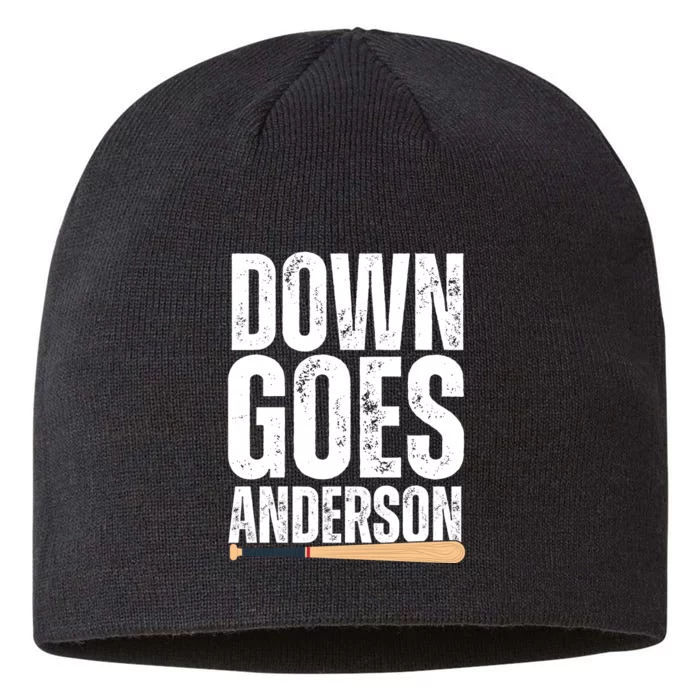 Down Goes Anderson Funny Baseball 8 1/2in Sustainable Knit Beanie