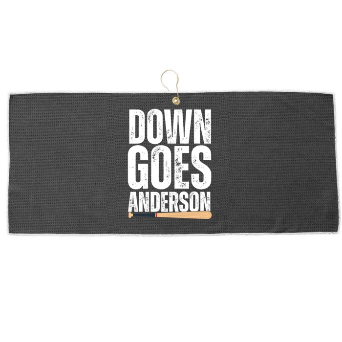 Down Goes Anderson Funny Baseball Large Microfiber Waffle Golf Towel