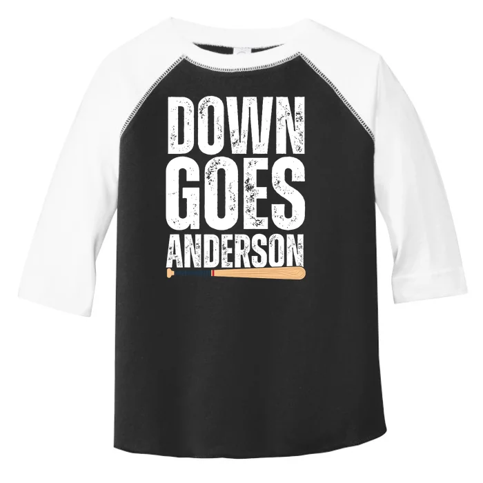 Down Goes Anderson Funny Baseball Toddler Fine Jersey T-Shirt