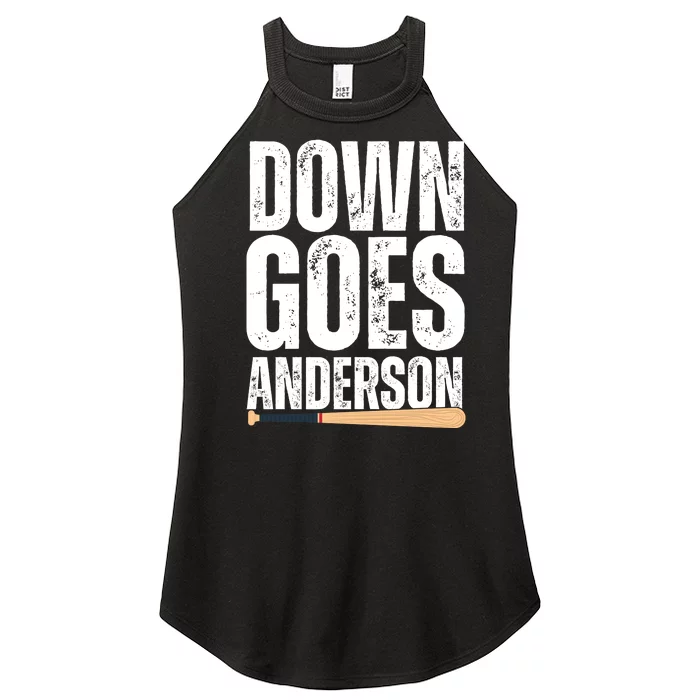 Down Goes Anderson Funny Baseball Women’s Perfect Tri Rocker Tank