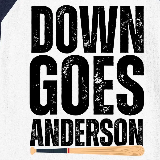 Down Goes Anderson Funny Baseball Baseball Sleeve Shirt