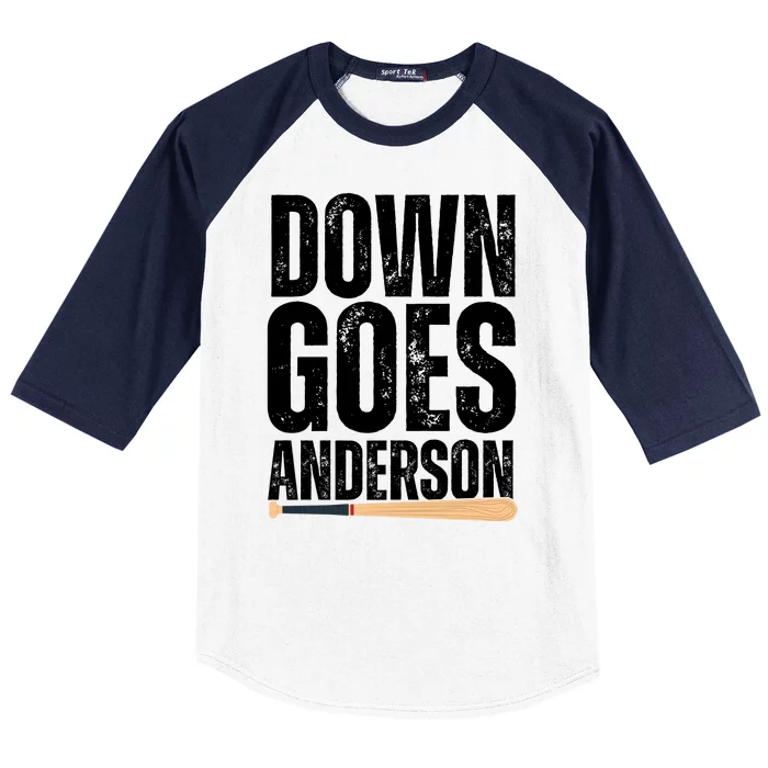 Down Goes Anderson Funny Baseball Baseball Sleeve Shirt