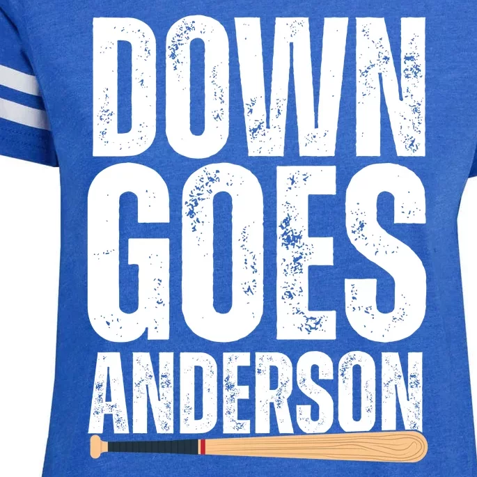 Down Goes Anderson Funny Baseball Enza Ladies Jersey Football T-Shirt